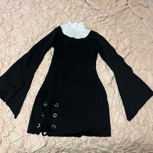 Spirit Halloween Sexy Nun Black and White Gothic Dress